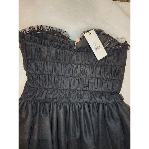 NWT LoveShackFancy Faron Bow Tulle Mini dress Party Cocktail Size 8 Black - Picture 15 of 15